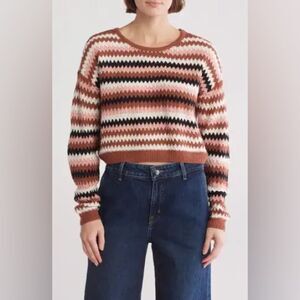 NEW NYC KNITS  Multicolor Zigzag Knit Sweater XL